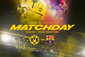 v站体育官方网站-一触即发！多特发海报预热同巴萨的欧冠四分之一决赛次回合比赛